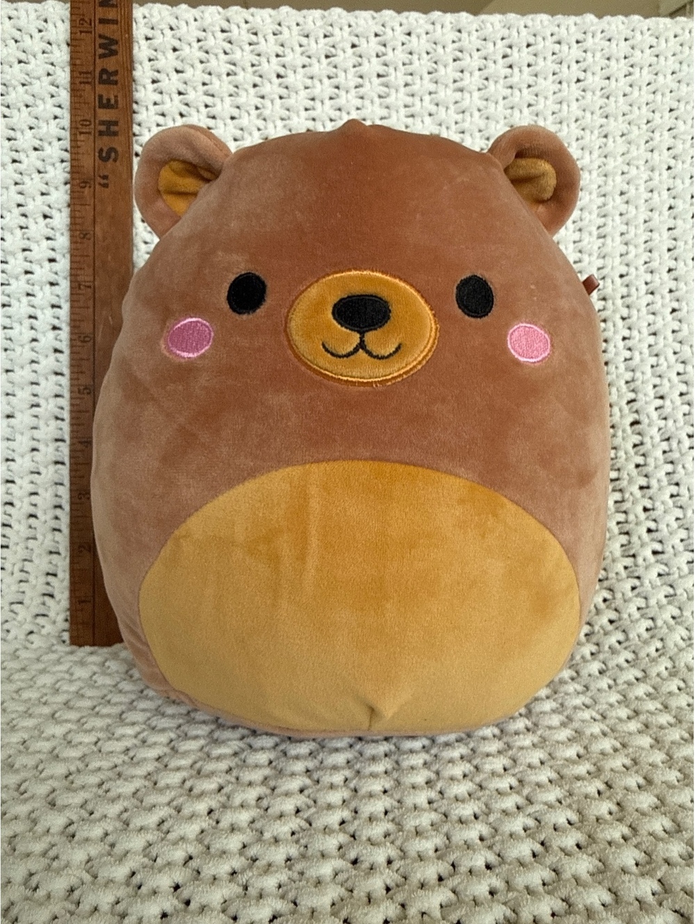Original Squishmallows Brown Bear Plush Pillow